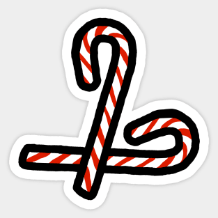 Two Christmas Candy Canes Sticker